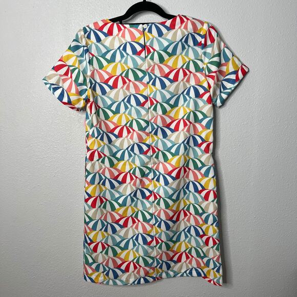 Molly Bracken Umbrella Shift Dress Multi-Colored Round Neck Short Sleeve Sz XS - Picture 7 of 10